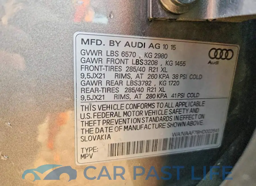 WA1VAAF78HD002641# 13