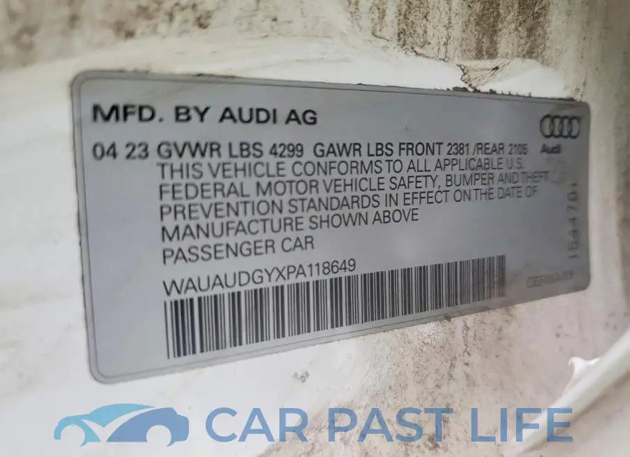 WAUAUDGYXPA118649# 12