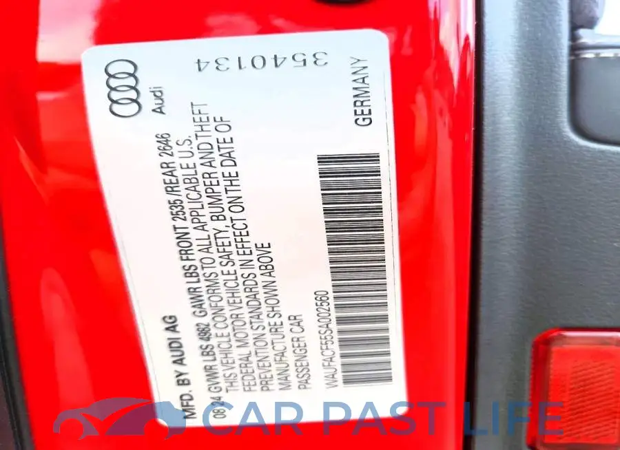 WAUFACF55SA002560# 13