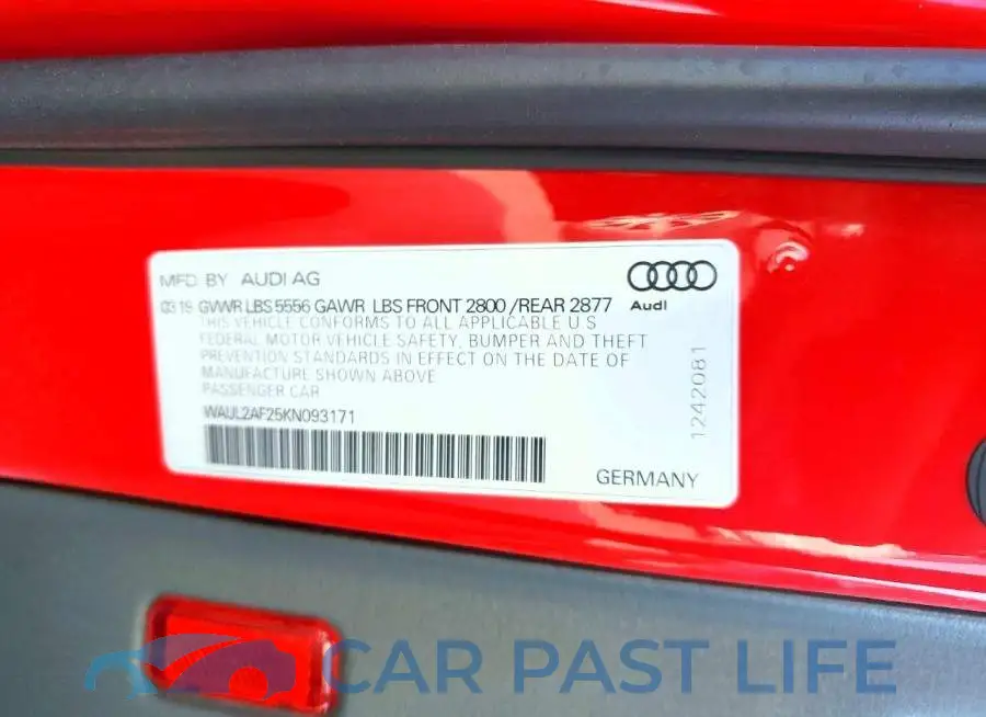WAUL2AF25KN093171# 12