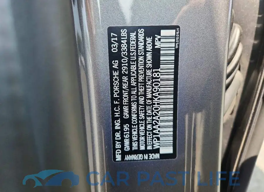 WP1AA2A20HKA90181# 13