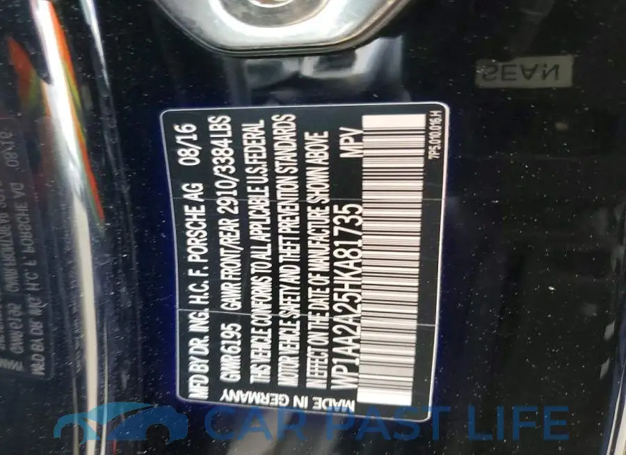 WP1AA2A25HKA81735# 13
