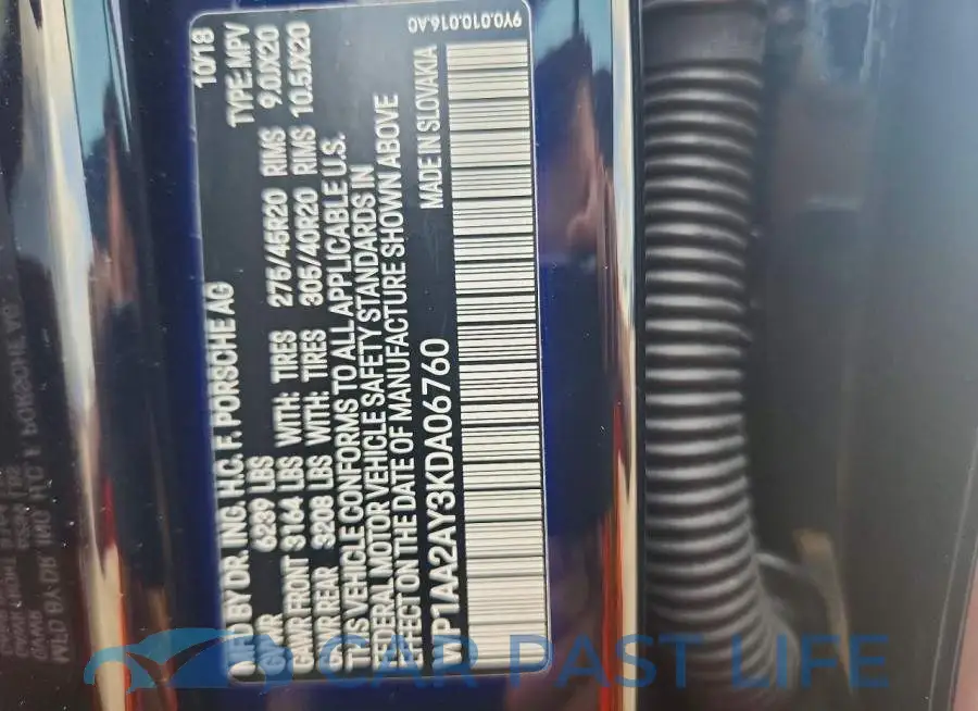WP1AA2AY3KDA06760# 13