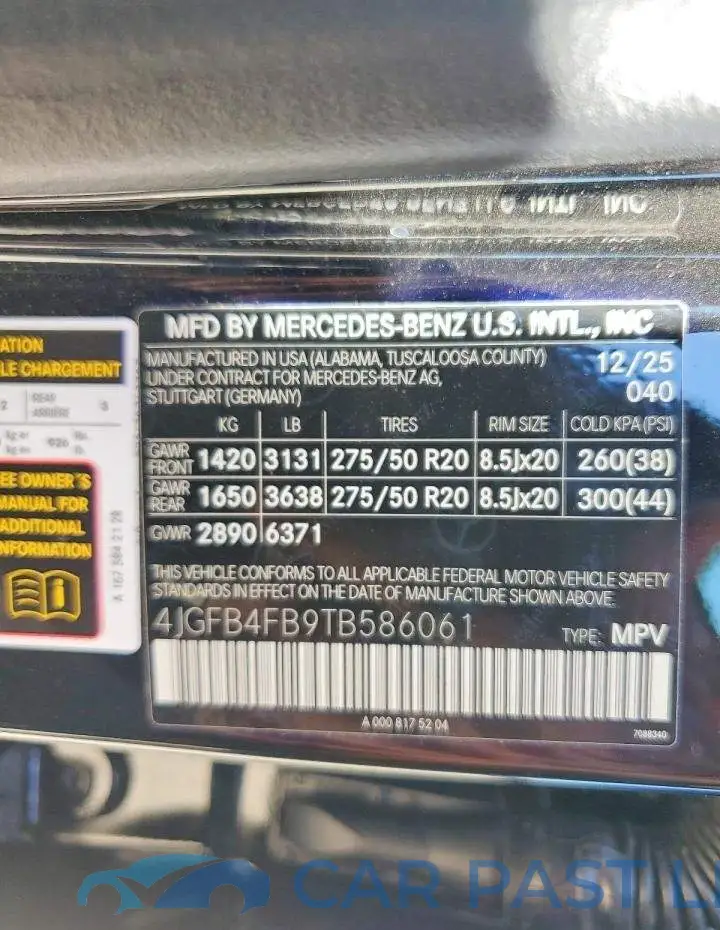 4JGFB4FB9TB586061# 13