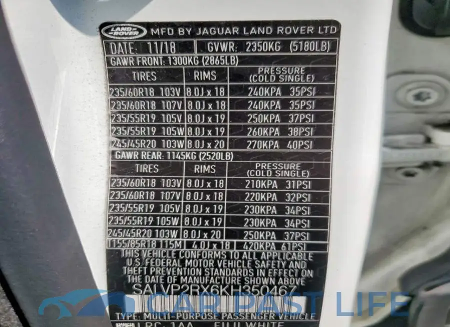 SALVP2RX6KH350467# 13