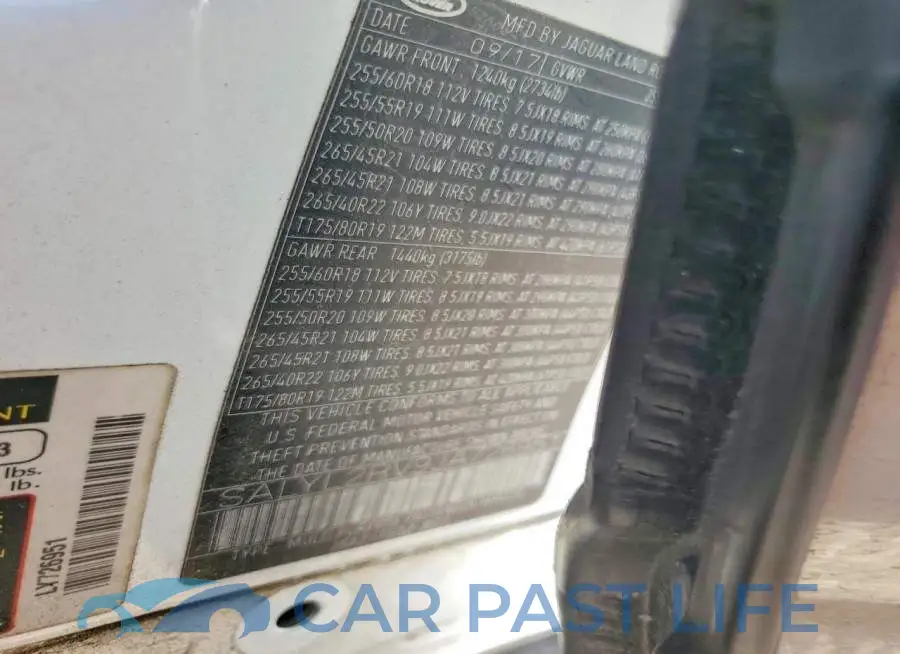 SALYL2RV9JA726951# 12