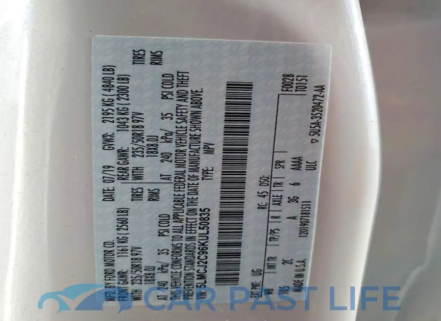 5LMCJ2C96KUL50835# 13