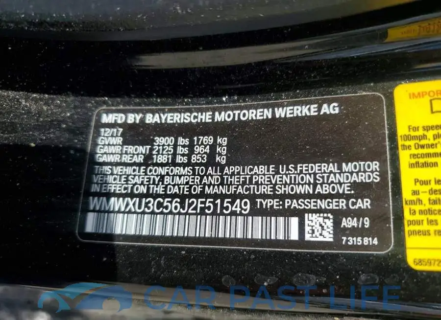 WMWXU3C56J2F51549# 12