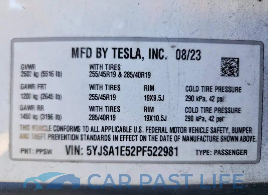 5YJSA1E52PF522981# 12