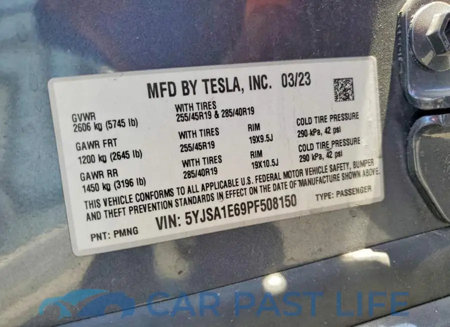 5YJSA1E69PF508150# 12
