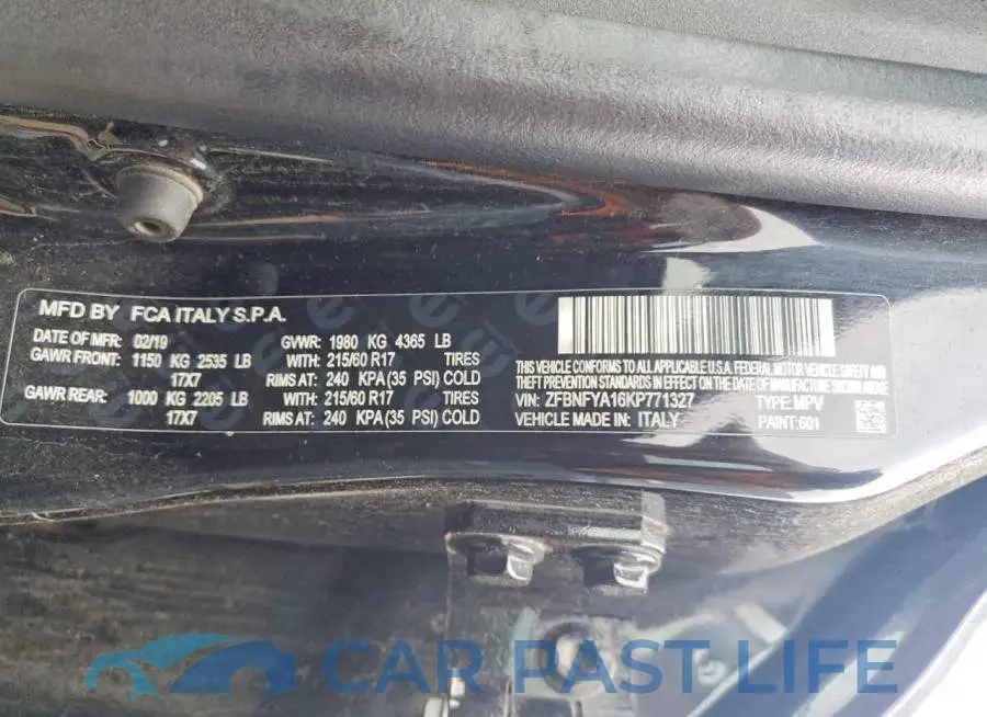 ZFBNFYA16KP771327# 13