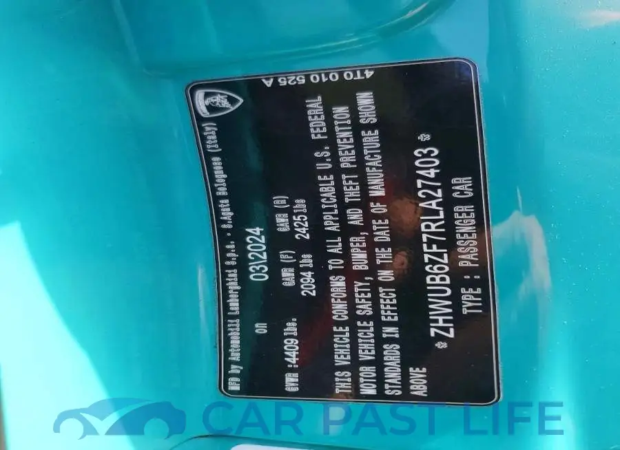 ZHWUB6ZF7RLA27403# 12