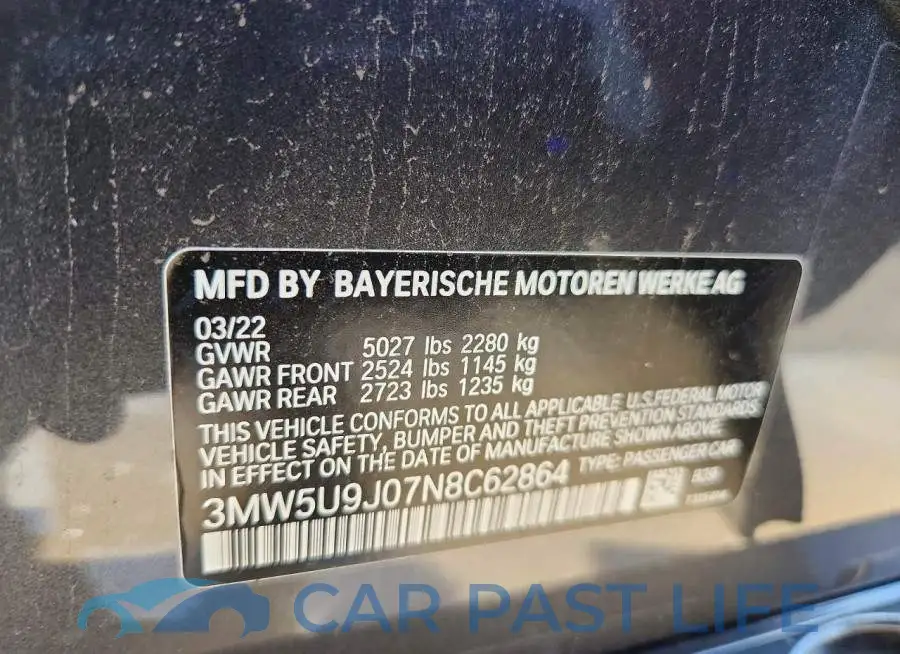 3MW5U9J07N8C62864# 12
