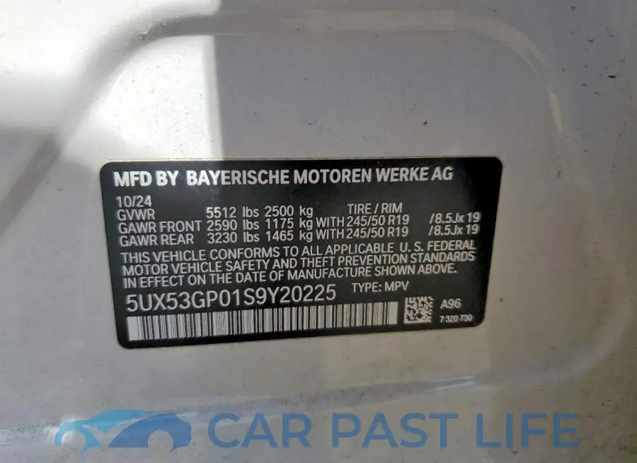 5UX53GP01S9Y20225# 13