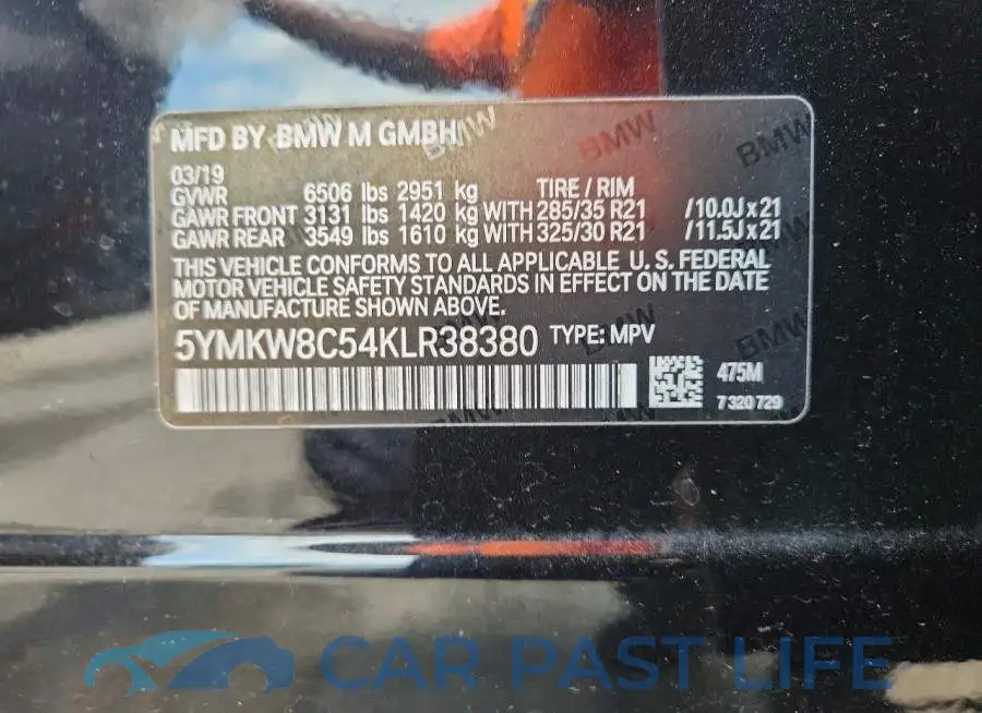 5YMKW8C54KLR38380# 13