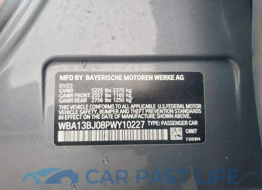 WBA13BJ08PWY10227# 12