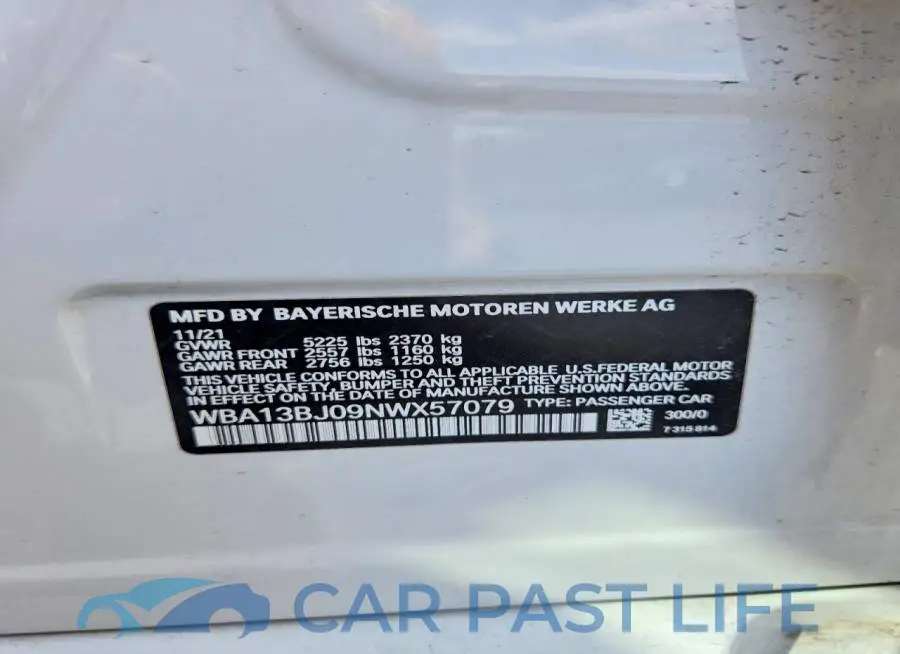 WBA13BJ09NWX57079# 12