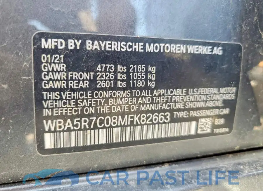 WBA5R7C08MFK82663# 12