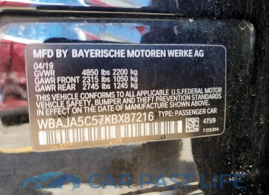 WBAJA5C57KBX87216# 12