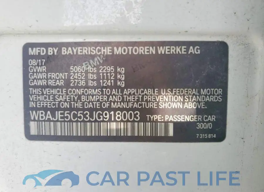WBAJE5C53JG918003# 12