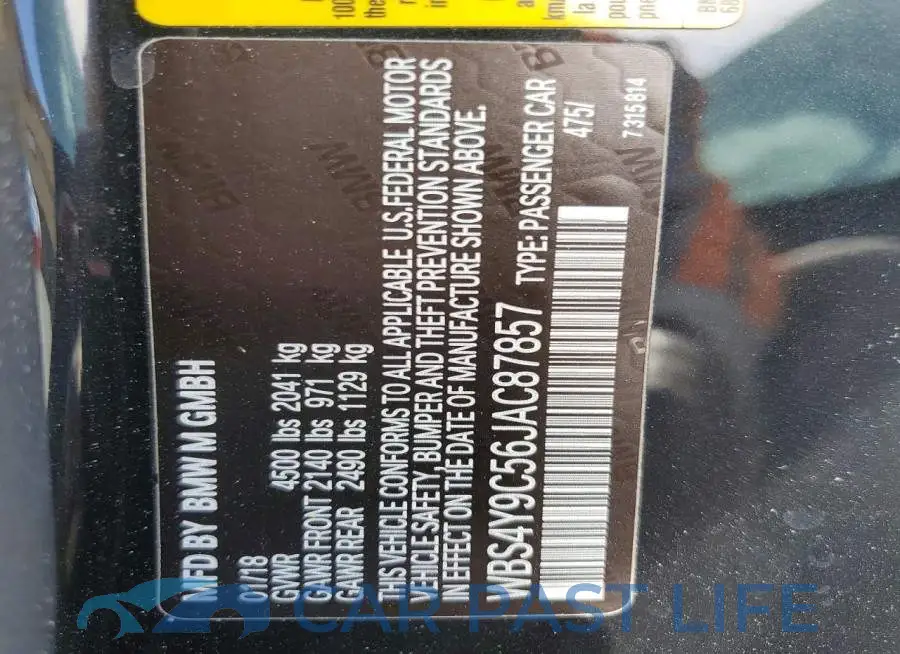 WBS4Y9C56JAC87857# 12