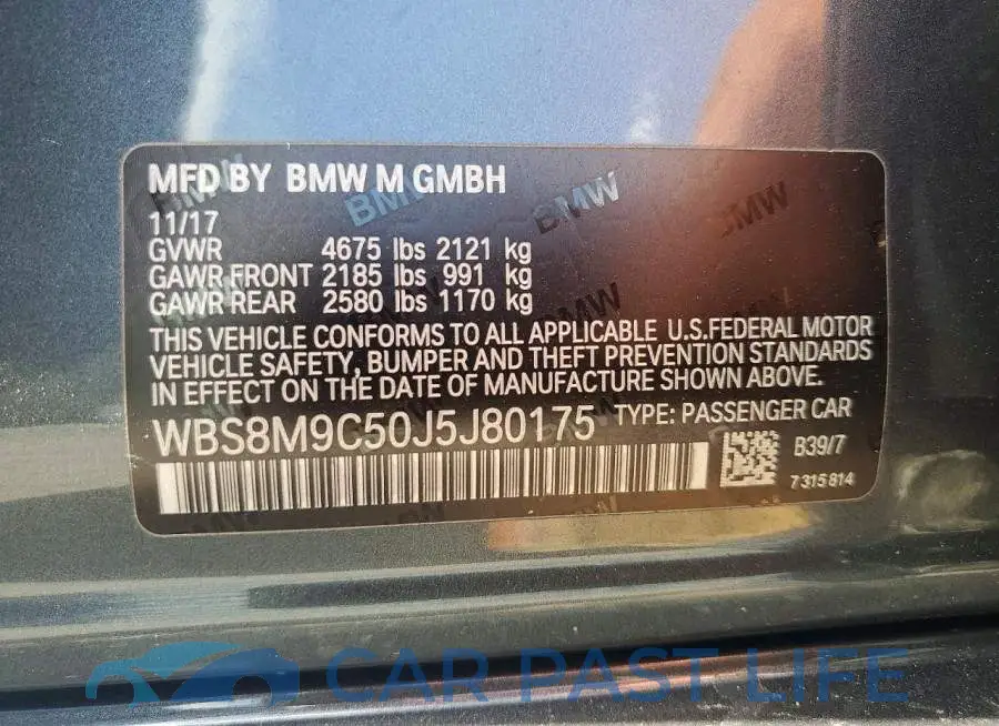 WBS8M9C50J5J80175# 12