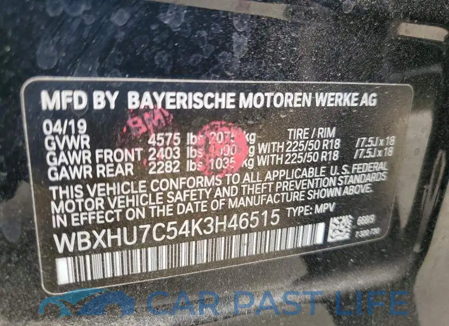 WBXHU7C54K3H46515# 13