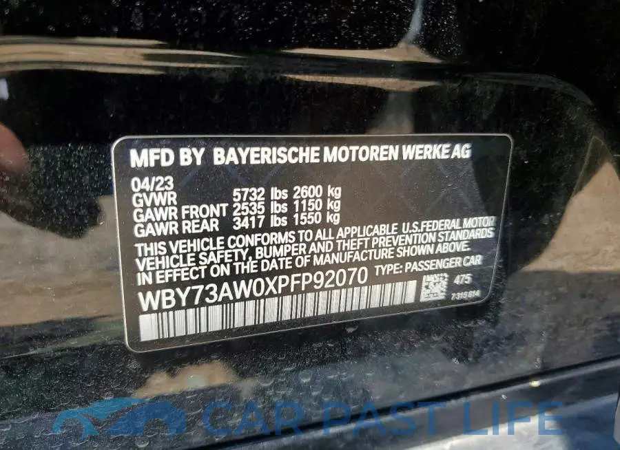 WBY73AW0XPFP92070# 13