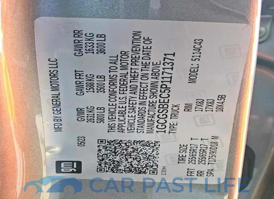 1GCGSBEC5P1171371# 12
