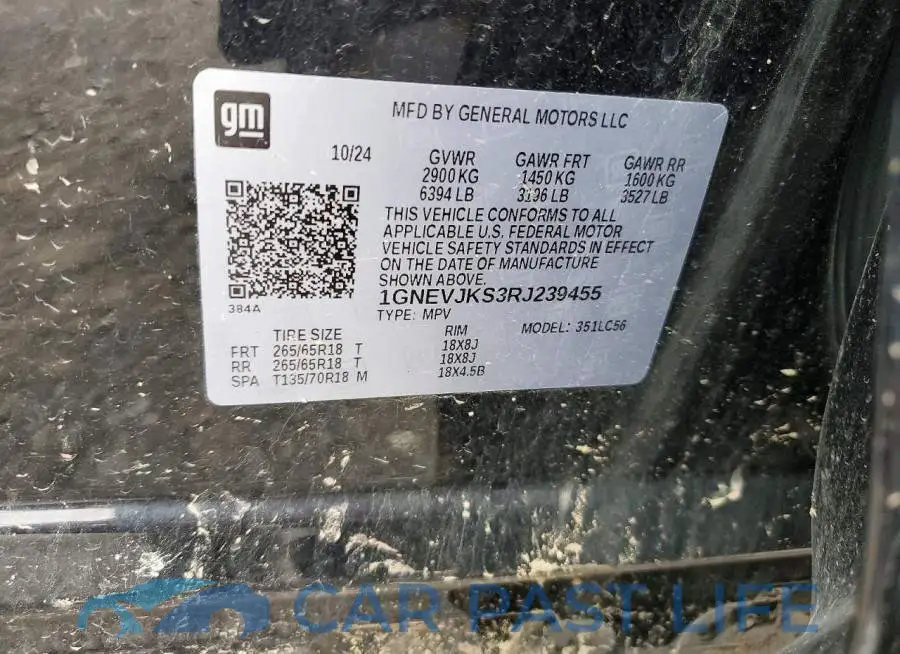 1GNEVJKS3RJ239455# 14