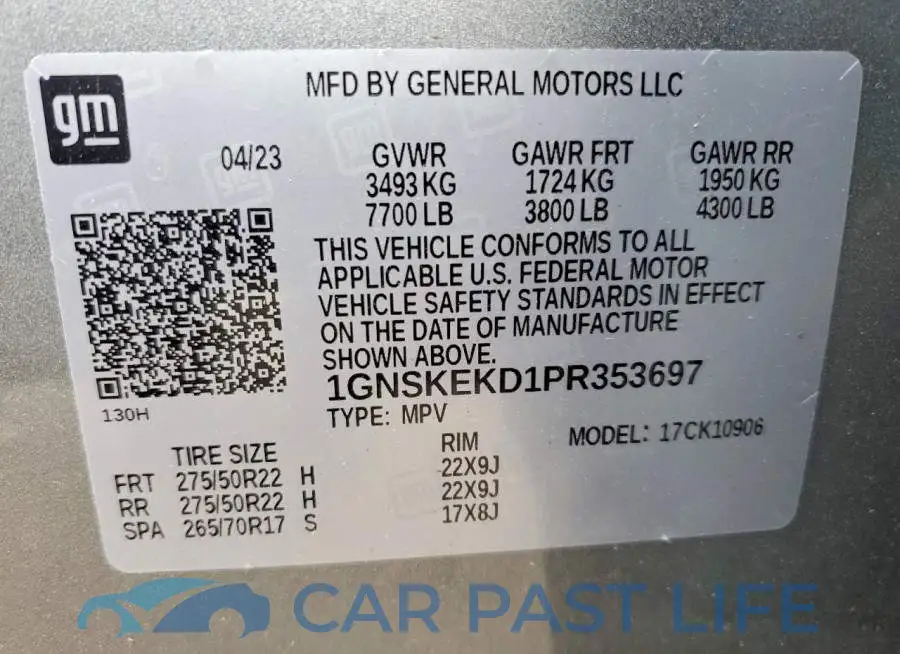 1GNSKEKD1PR353697# 13