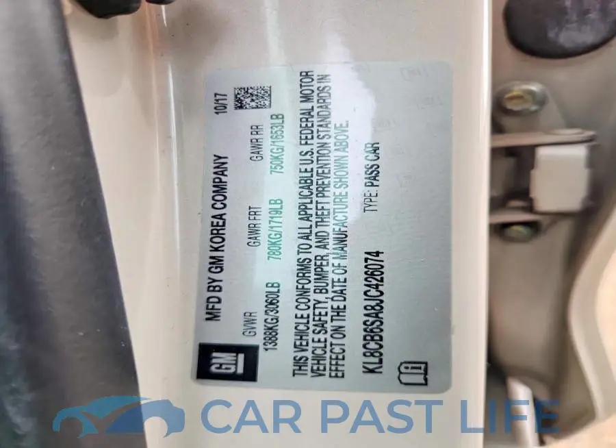KL8CB6SA8JC426074# 12