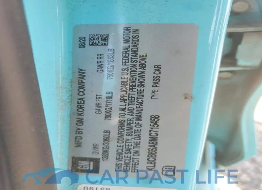 KL8CB6SA8MC715458# 12