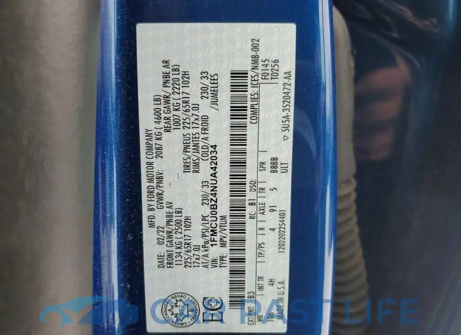 1FMCU0BZ4NUA42034# 12