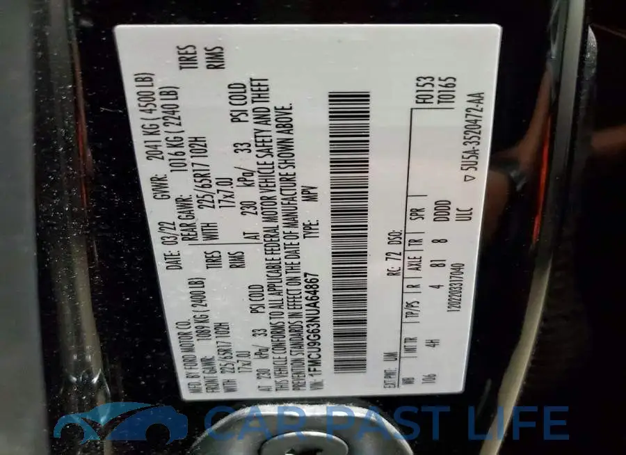 1FMCU9G63NUA64867# 14