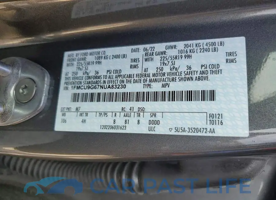 1FMCU9G67NUA83230# 13