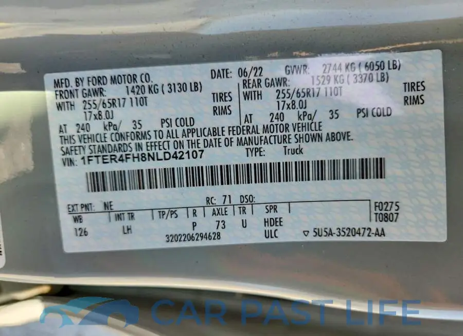 1FTER4FH8NLD42107# 12