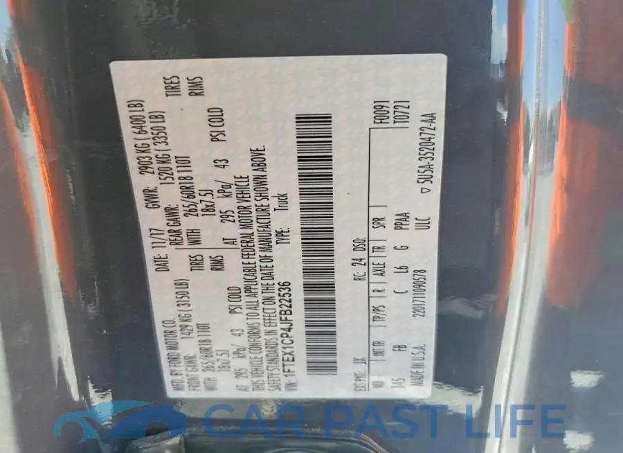 1FTEX1CP4JFB22536# 12
