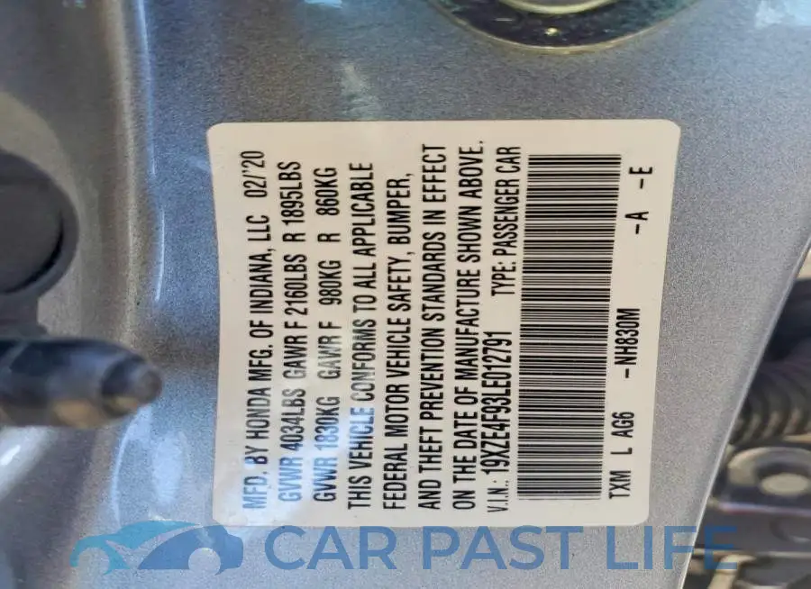19XZE4F93LE012791# 13