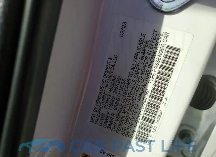 1HGCY2F79PA007881# 13