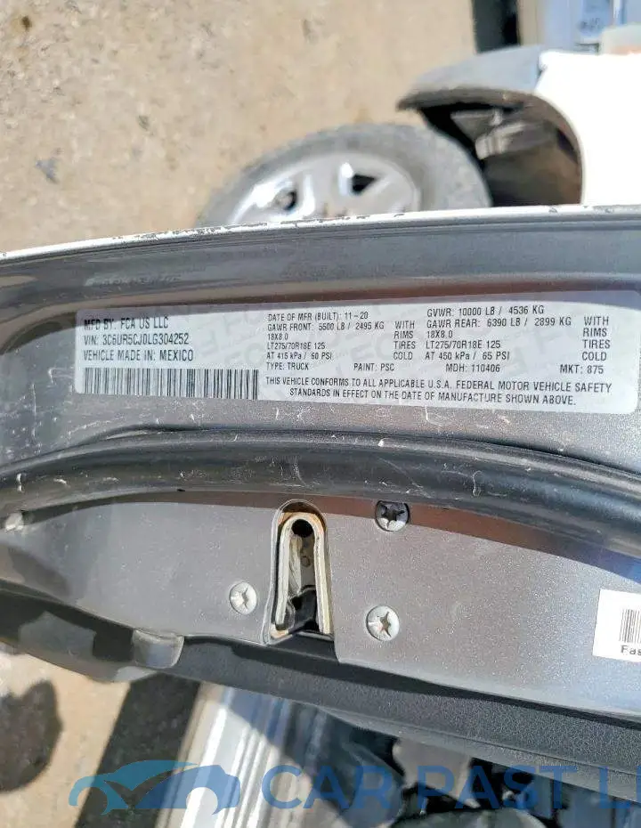 3C6UR5CJ0LG304252# 12