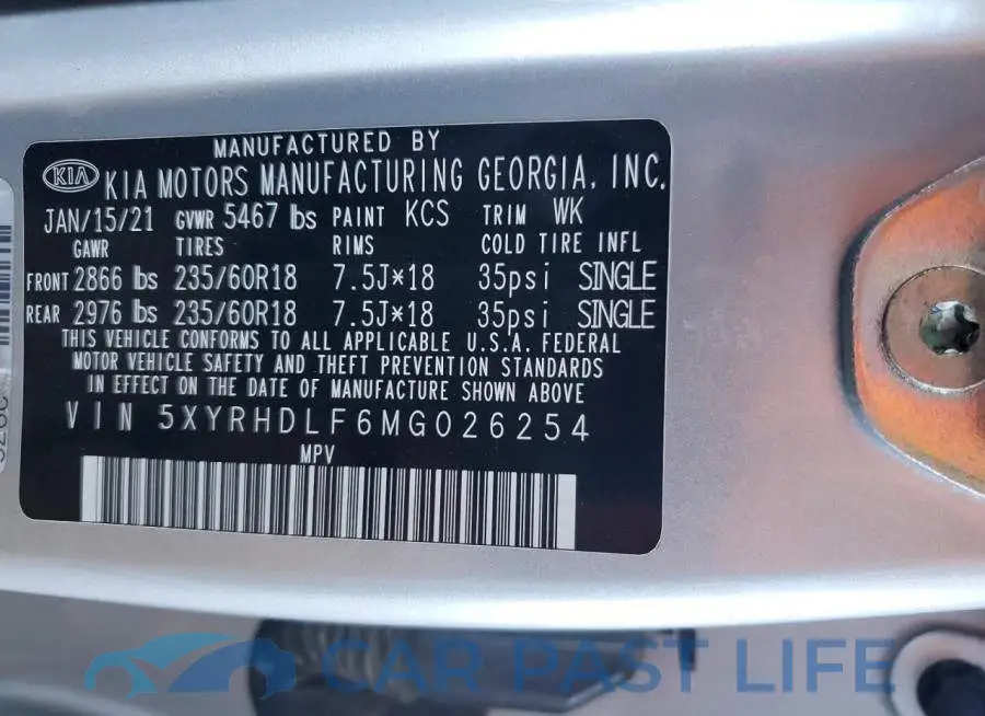 5XYRHDLF6MG026254# 14