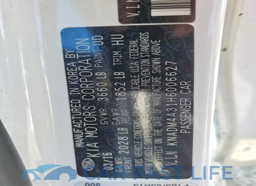 KNADM4A31H6006627# 12