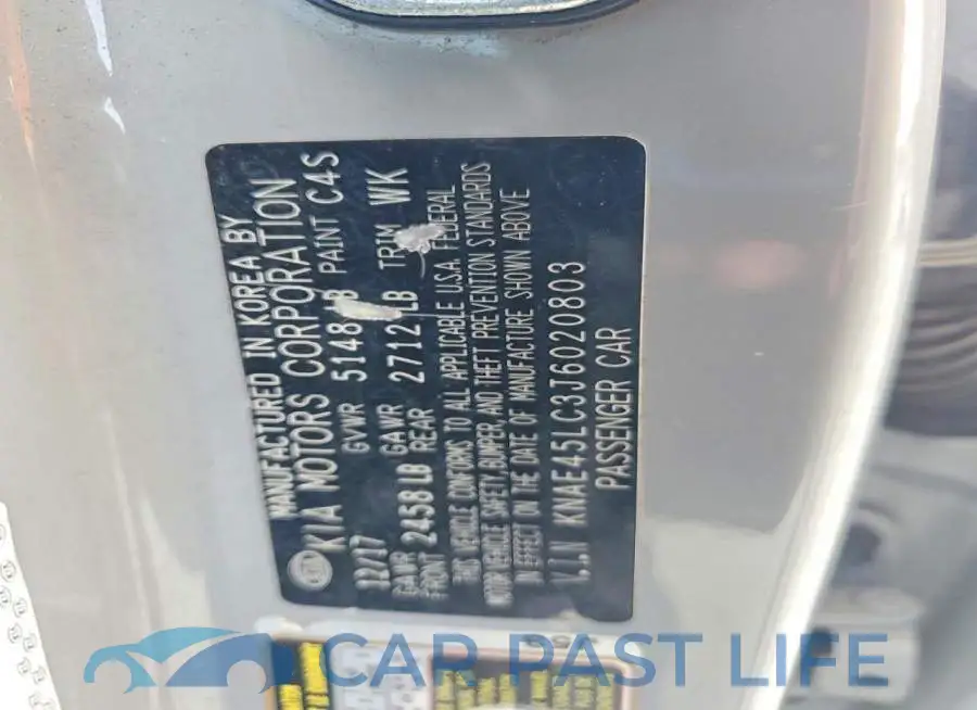 KNAE45LC3J6020803# 13