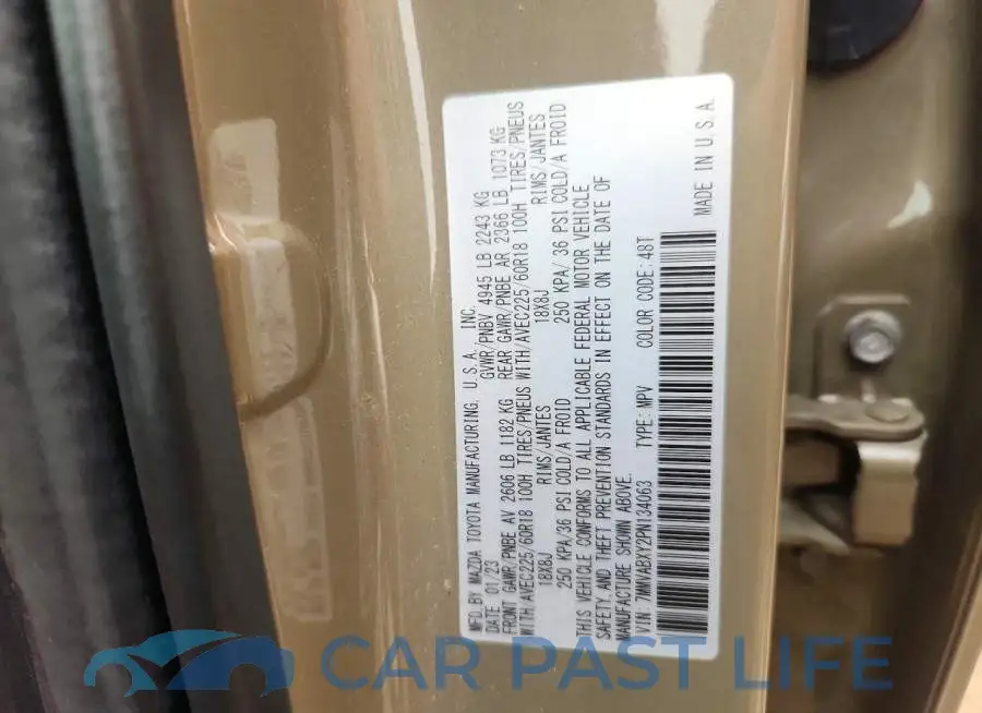 7MMVABXY2PN134063# 13