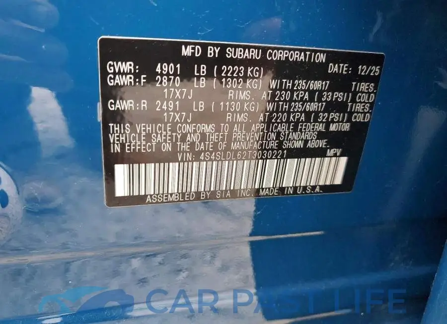 4S4SLDL62T3030221# 14