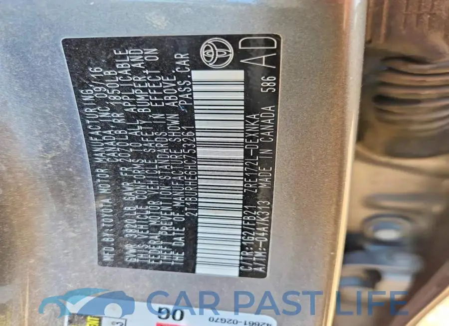 2T1BURHE6HC753261# 12