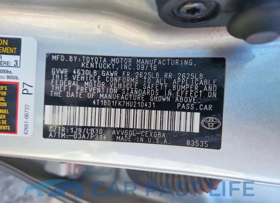 4T1BD1FK7HU210431# 13