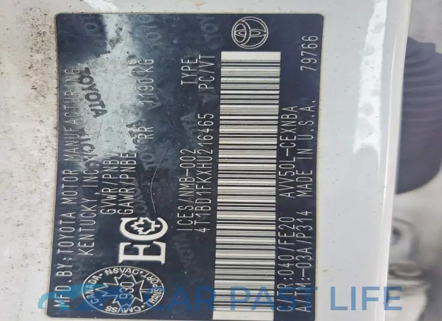 4T1BD1FKXHU216465# 13