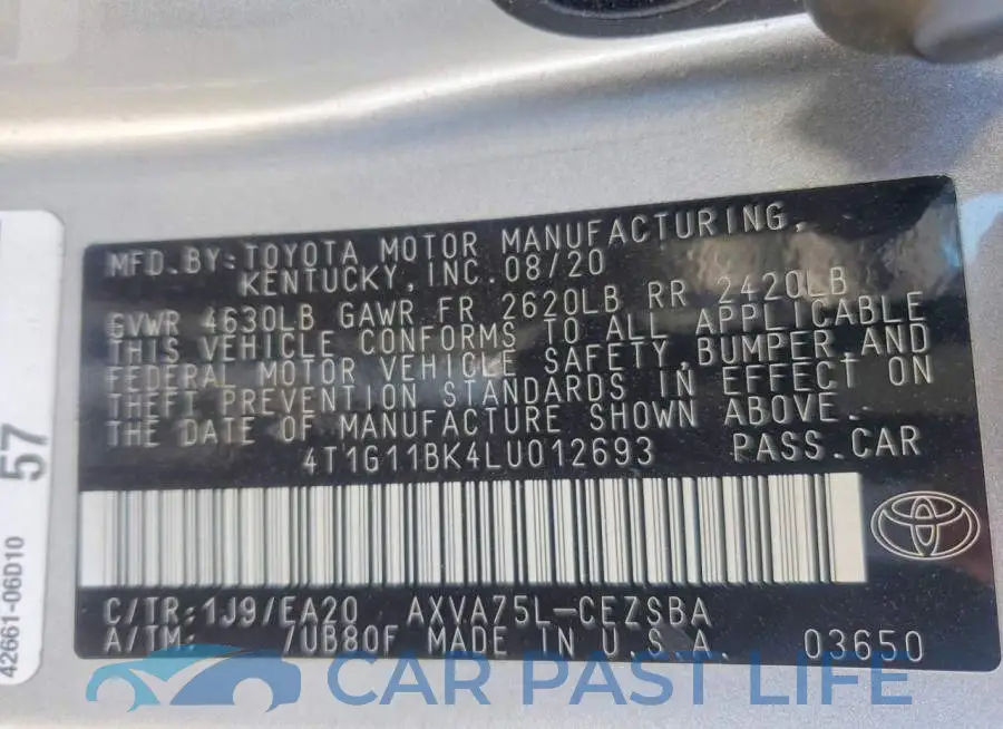 4T1G11BK4LU012693# 12